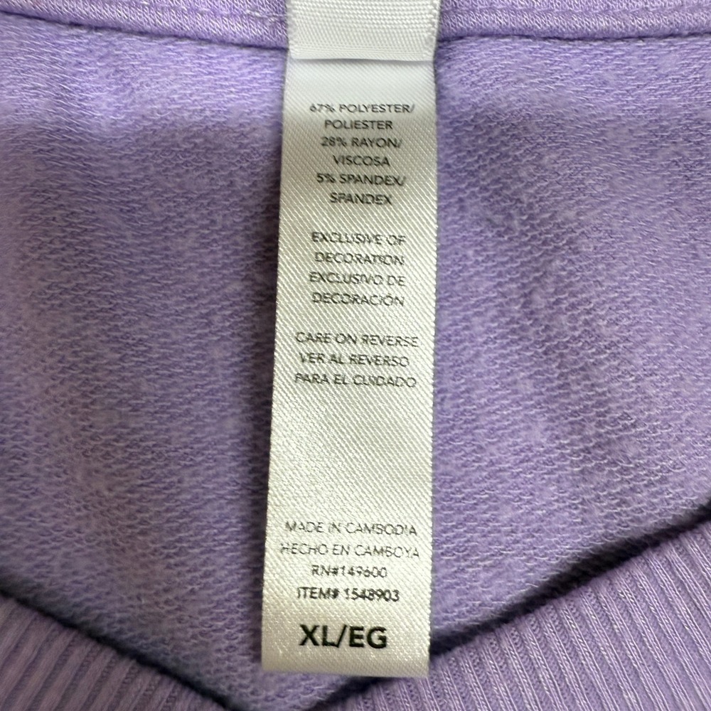 Flora Nikrooz V-Neck Top XL Purple Short Sleeve Ribbed Side Panel Loungewear Tee - Picture 3 of 9